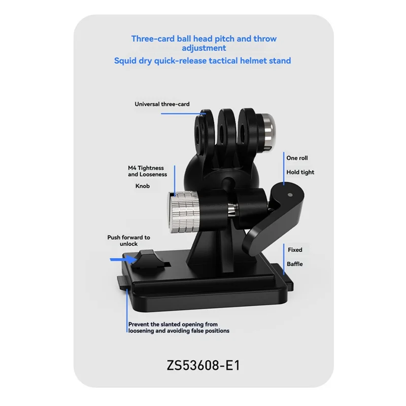 

B29C-Helmet Fix Mount Base For FAST Helmet 3-Head Helmet Quick Release Base Adapter For Gopro 13 12/DJI ACTION 5/4/Insta360