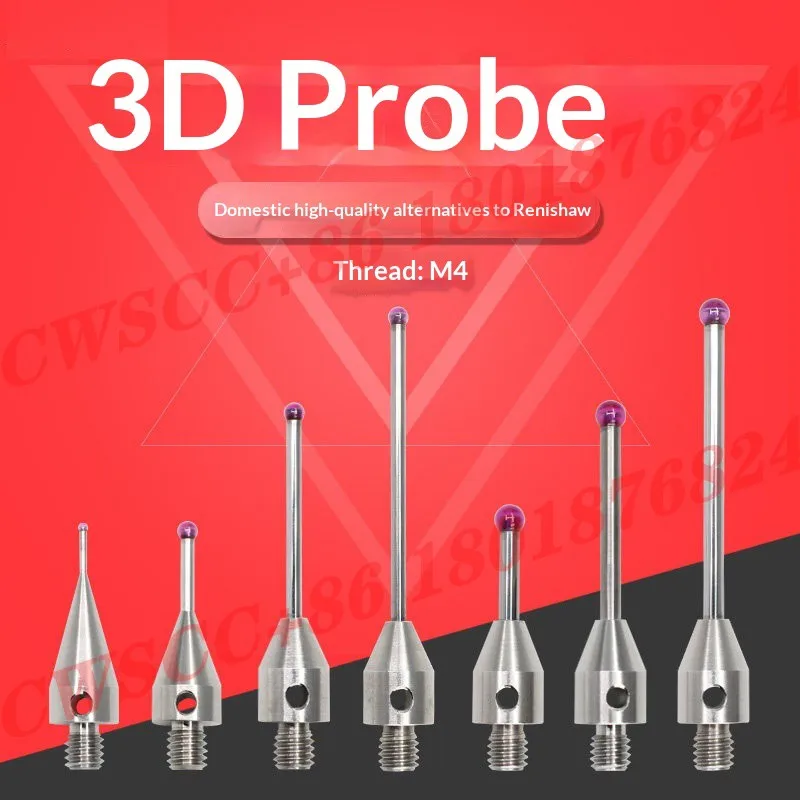 3D Coordinate Measuring Machine Probe, Tungsten Carbide Probe, Ruby Probe, CNC Machine Tool Dedicated Probe with M4 Thread.