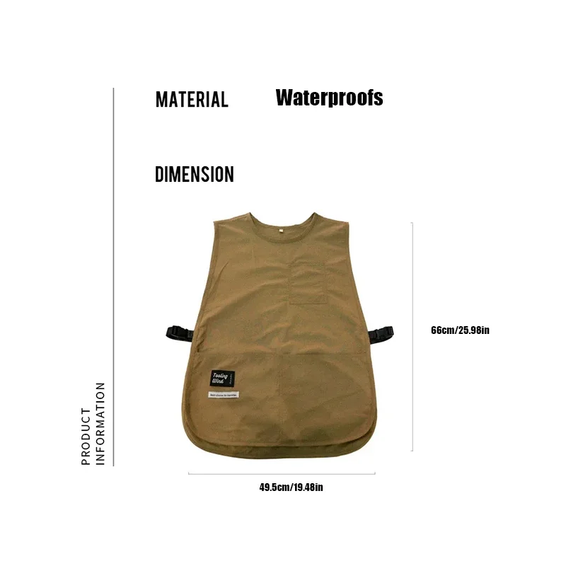 Waterproof and Stain-resistant Apron Solid Color Nylon Vest Style Beauty Apron Sleeved Apron Worn By Cooks Chef and Servers