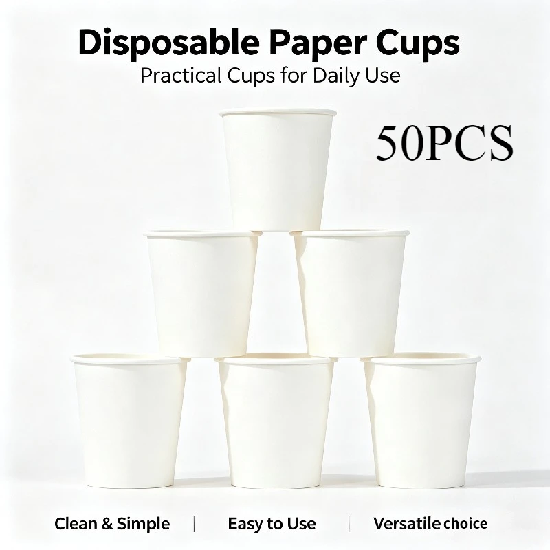 50PCSDisposable Small Paper Cups for Commercial Coffee Are Convenient and Excellent Items for Both Daily Life and Commercial Use