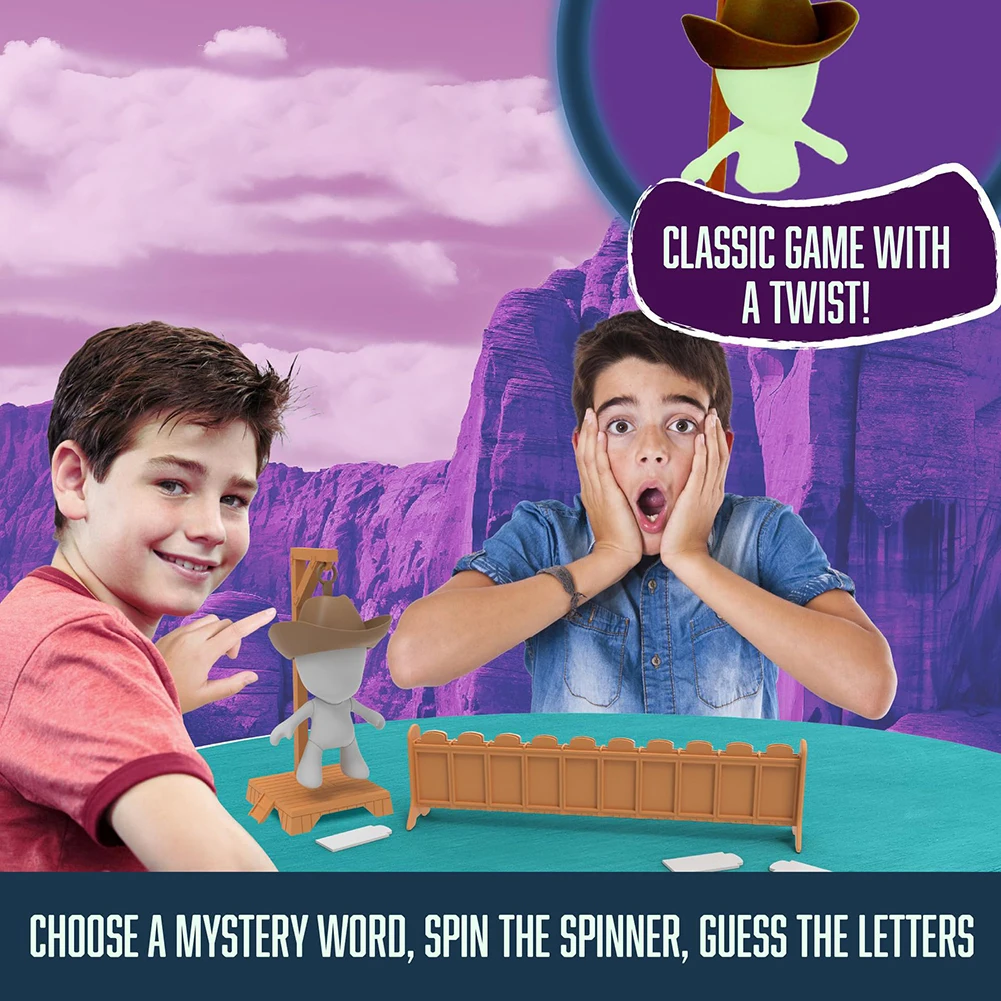 Juego de adivinación de palabras misteriosas Hangman magnético para niños y adultos, juego de viaje que brilla en la oscuridad, juegos de adivina la palabra antes de Hank Falls