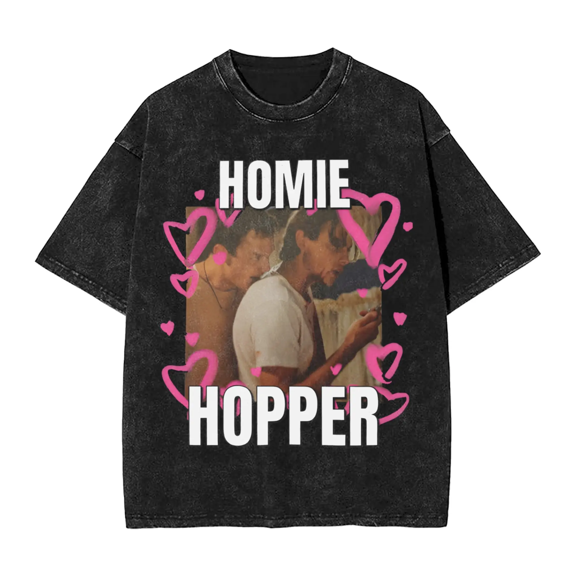 Novelty Homie Hopper T-Shirt for Men Crewneck Pure Cotton Washed T Shirt ScreamMovie Short Sleeve Tees Plus Size Clothing