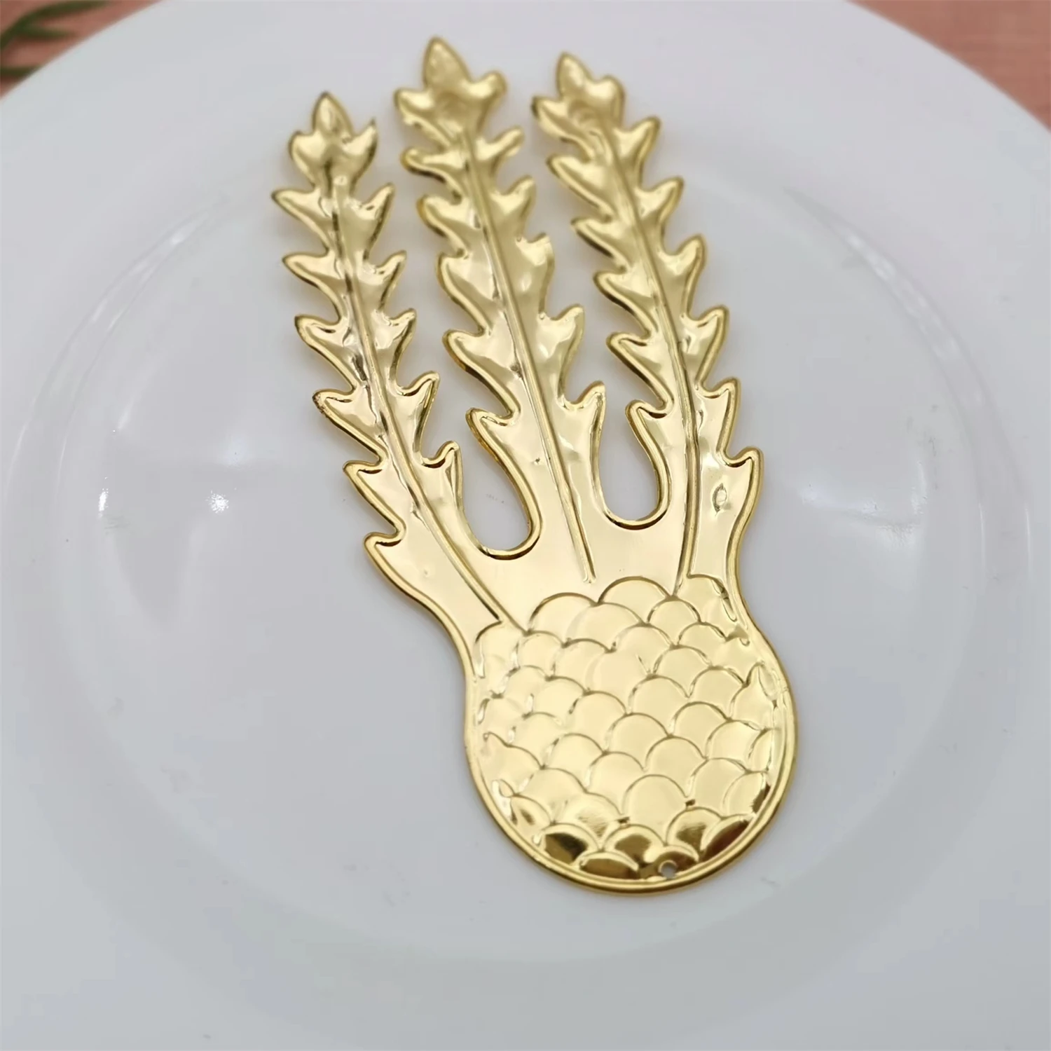 5/10 PCS diy Jewelry Accessories 47x102mm Gold color Metal Filigree Flowers Slice Charms Base Setting Making Findings