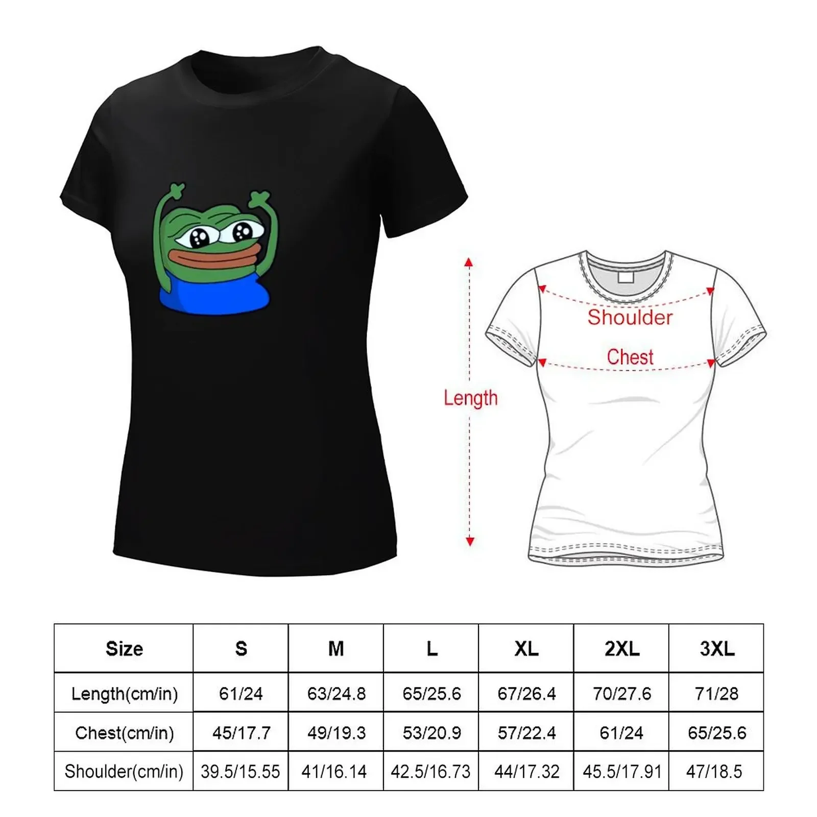 Pepe Meme - Peepo Happy T-Shirt Sommer Top Sommer Tops übergroße Sommer Damen bekleidung