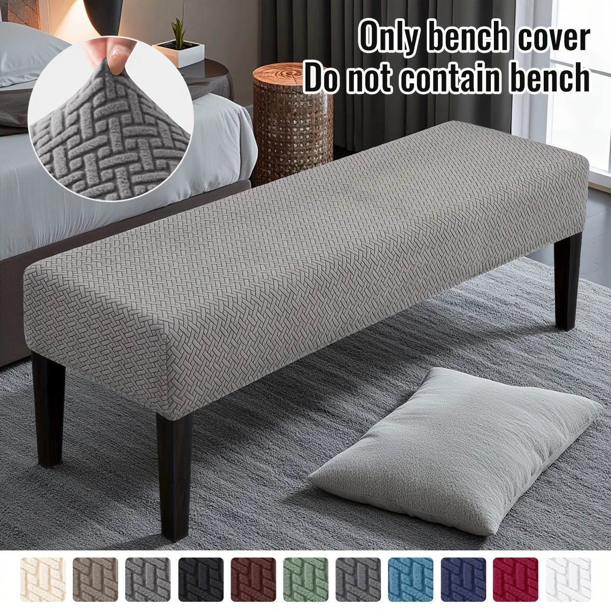1PC Jacquard Waverly Texture Suitable for Sofa, Bed, Bench - Machine Washable Cover Fits for Decor, Warm Cozy Long Furniture