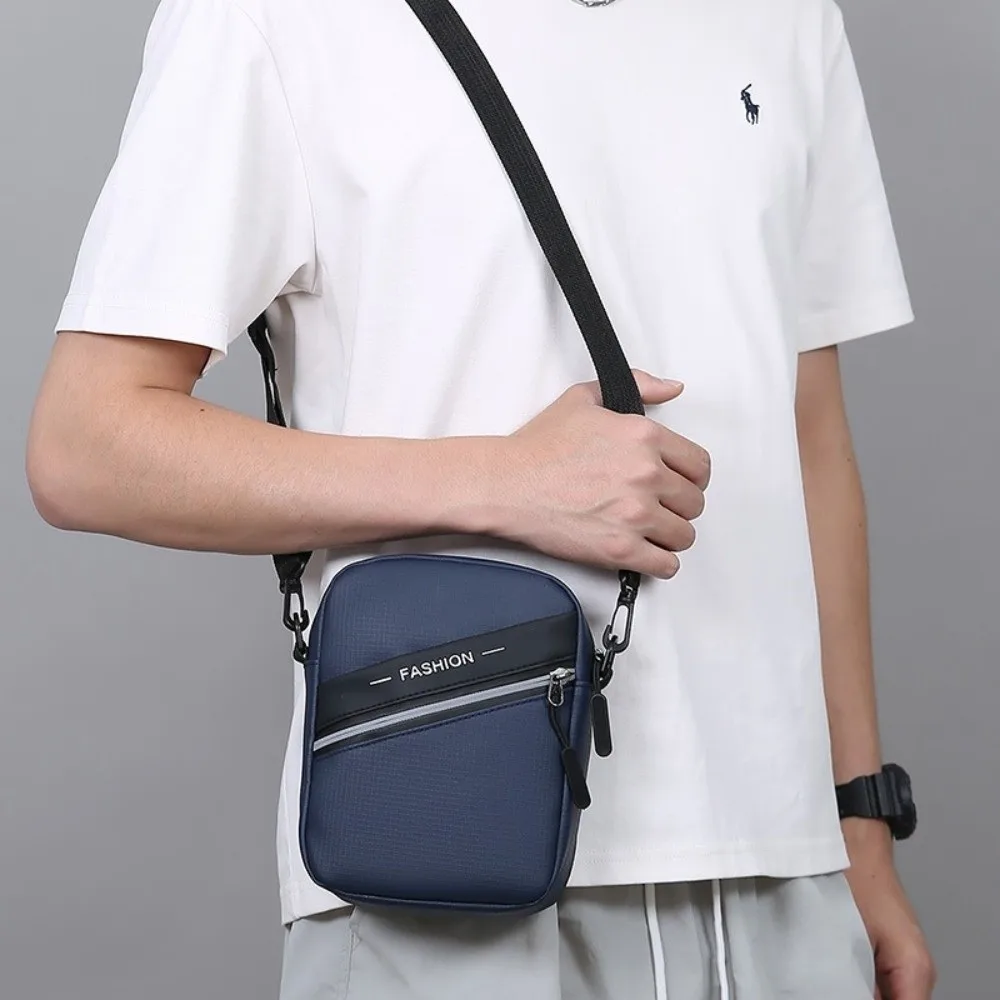 

Single Shoulder Men's Shoulder Bag Large Capacity Waterproof Man Messenger Bag Zipper PU Male Crossbody Bag Handbag