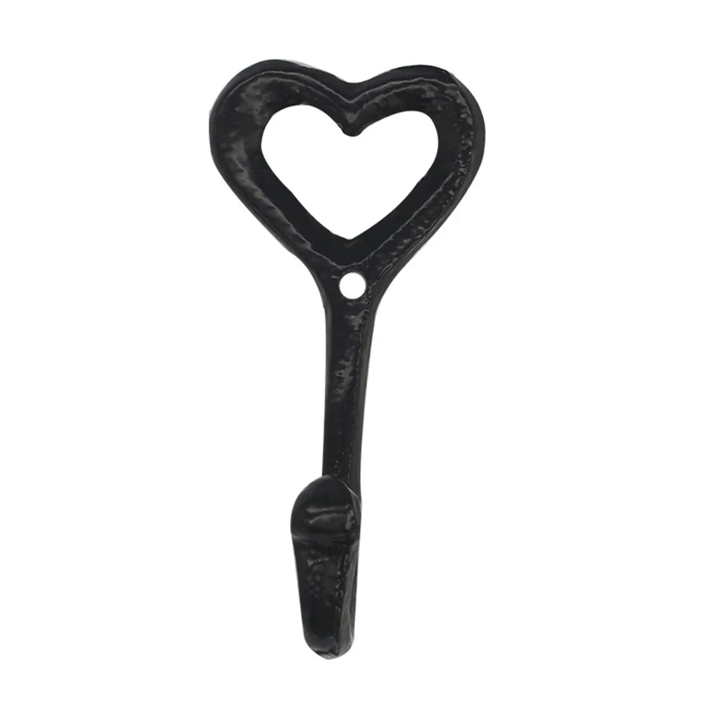 Retro Heart-Shaped Hook Wrought Iron Hooks Bedroom Decorative Home Wall Mounted Vintage Hat Coat Holder Storage Hanger Hook Tool