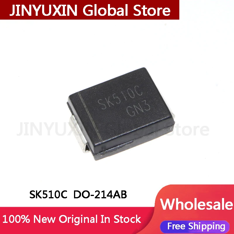 10-100Pcs SK510C Schottky Rectifier Diode 5A 100V SK510 SMT DOC-214AB IC Chipset In Stock Wholesale