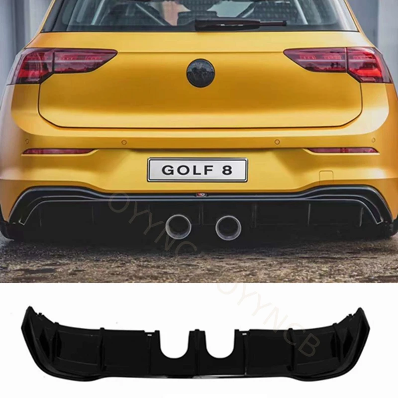 For Volkswagen Golf 8 Pro Max High Quality ABS Material Black/Carbon Fiber Look Car Rear Bumper Spoiler Diffuser Rear Lip