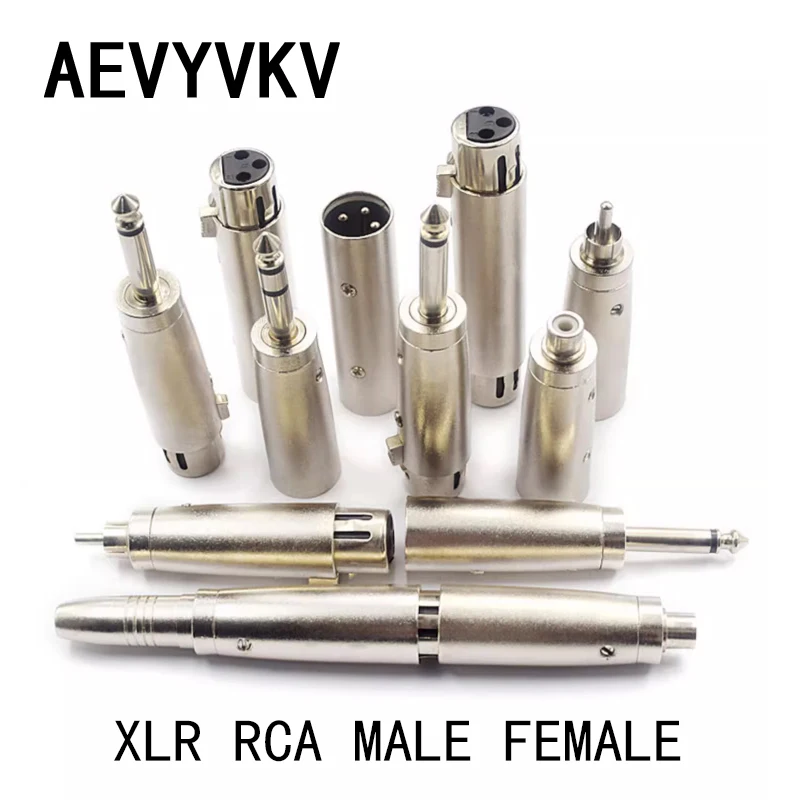 3-pinowy XLR żeński na 6,35 mm męski Mono Jack Adapter przewodów Mikrofon 3-pinowy XLR męski na RCA żeński Adapter prowadnicy Niklowany