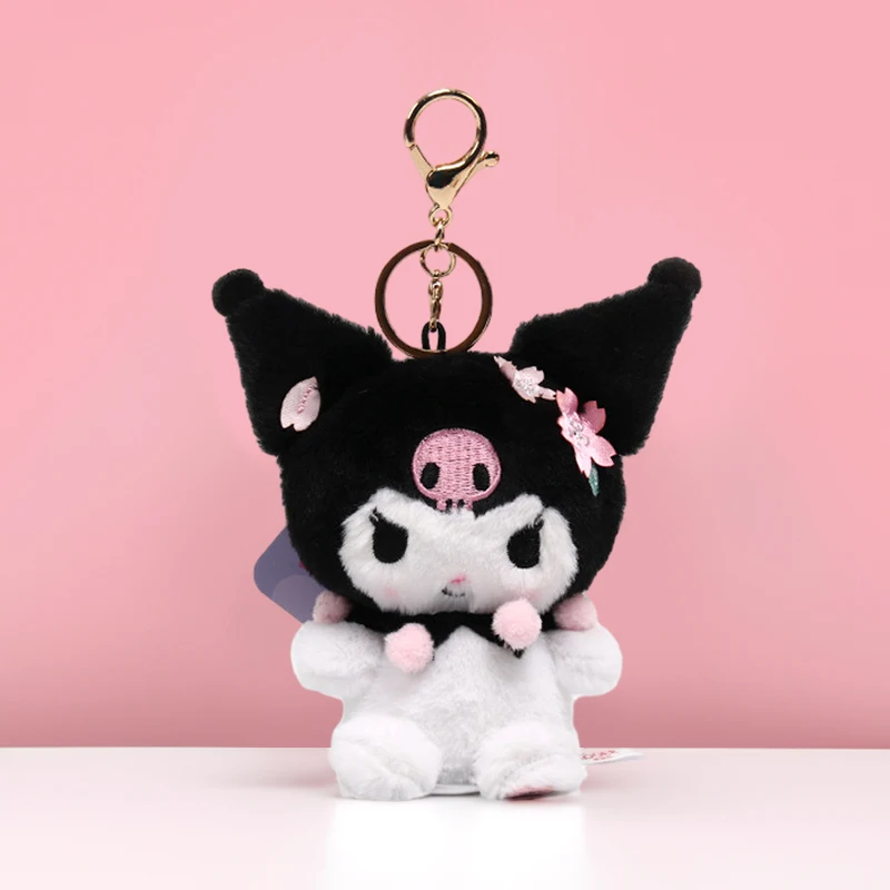 Sanrio Hello Kitty Melody Kuromi Cinnamoroll Plush Toy Backpack Pendant Cartoon & Cute Doll keyring Children's Toy Birthday Gift