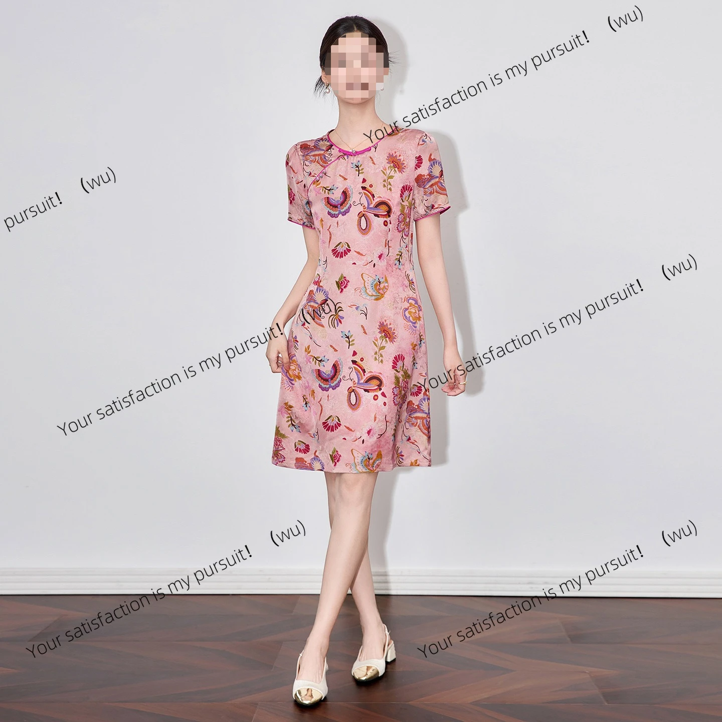 

ZOCI-2510504-Жкадовая улучшенная юбка Cheongsam в национальном стиле, элегантное и тонкое платье из ароматной пряжи с облаком