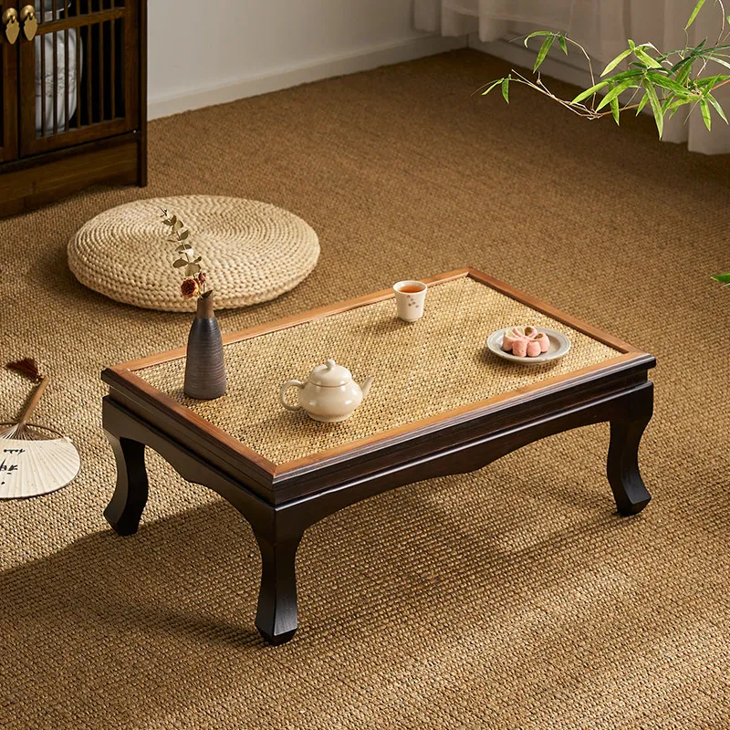 Mid-Century Low Tea Table Tatami Window Sill Floor Kang Desk Compact Leisure Tea Station Indoor Small Sitting Coffee Furniture