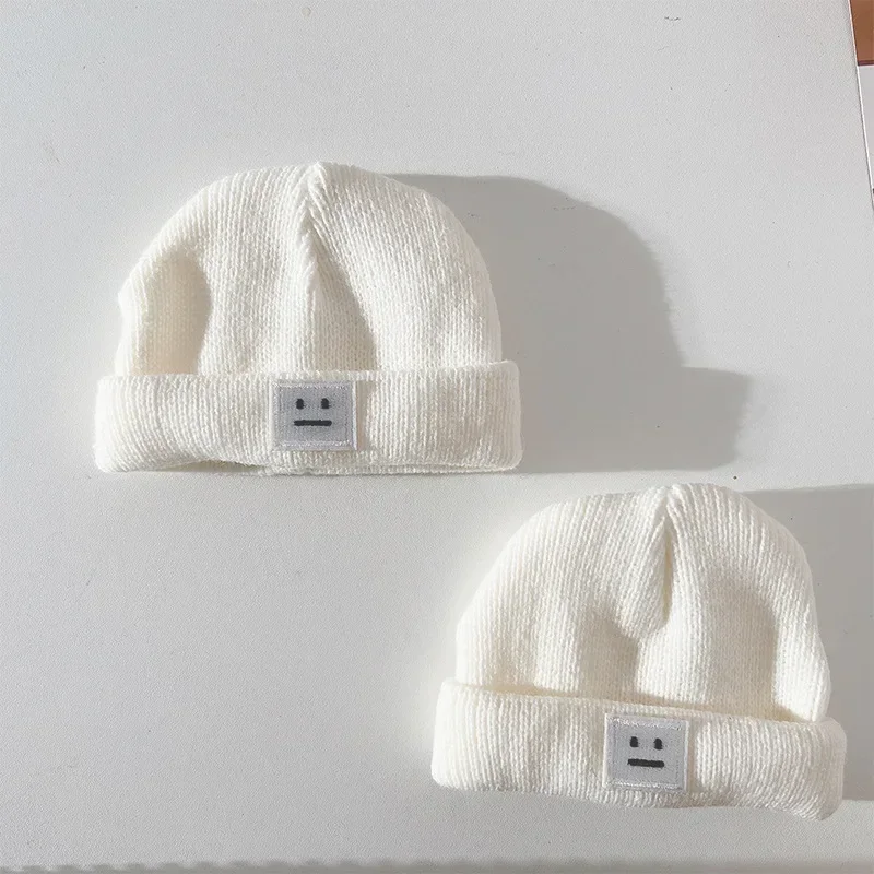 20cm White Doll Cap Fashion Knitted Hat Simple Warm Skullies Beanies Solid Autumn Winter Beanie for Cotton Dolls Accessories Toy