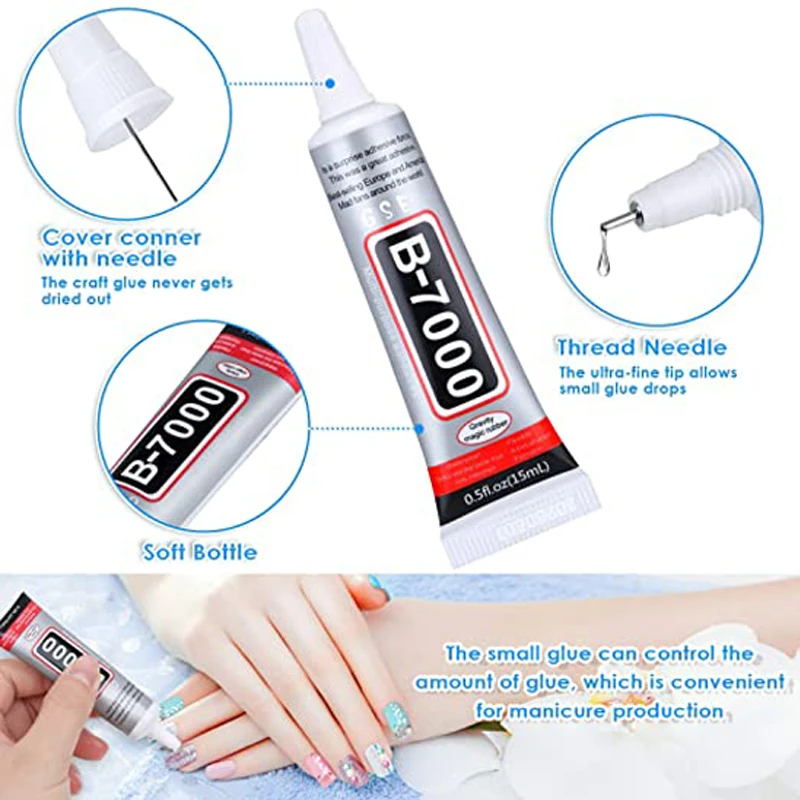 15ML 25ML 50ML 110ML B-7000 Glue For Jewelry Making  DIY Glue B-7000 with Precision Applicator Jewelry Glue