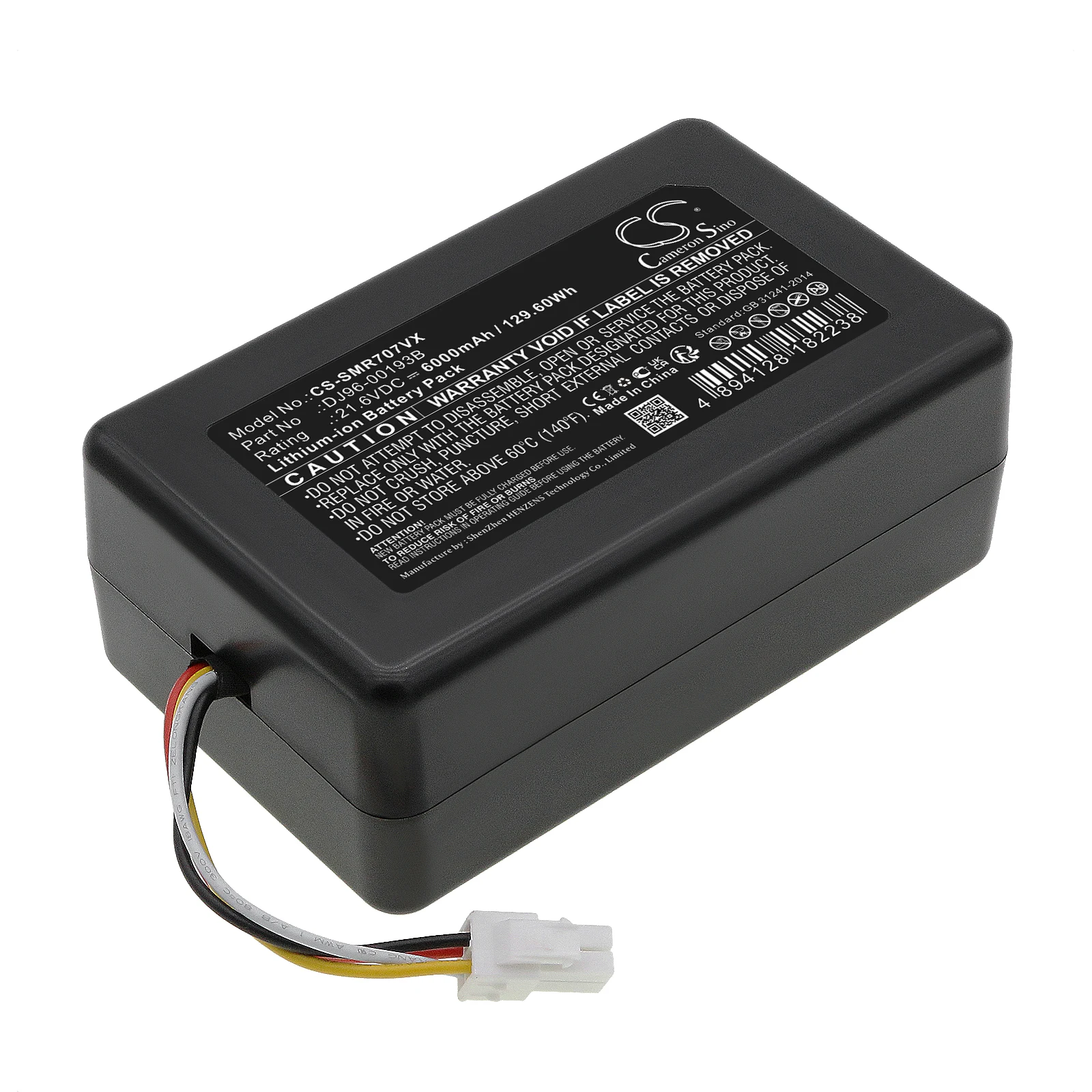 

Li-ion Vacuum Battery for Samsung, 21.6V, 6000mAh, Compatible Models: PowerBot R7040, SR20J9250U, SR20J9259U, SU20J9259U