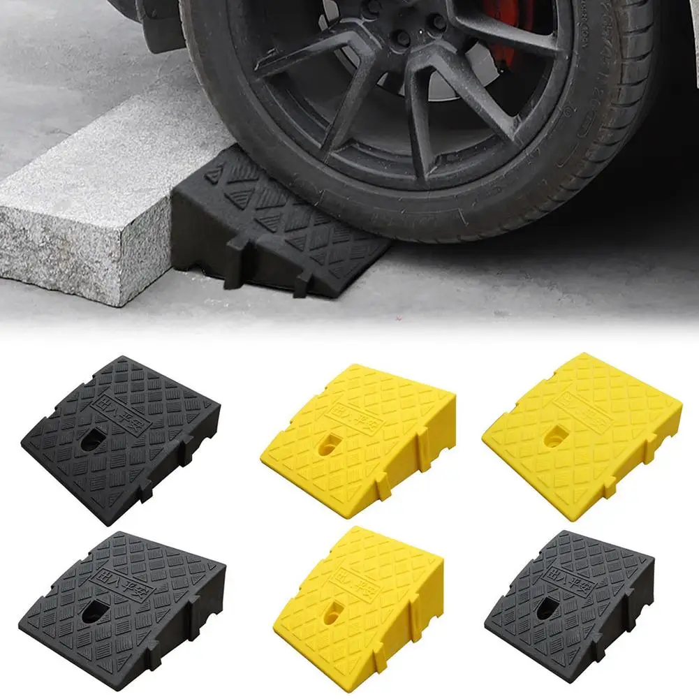 Car Driveway Ramp Kit 7/13cm Height  Portable Anti-Slip Wheel Chock Heavy Duty Threshold Ramps for Vehicle Maintenance & Loading