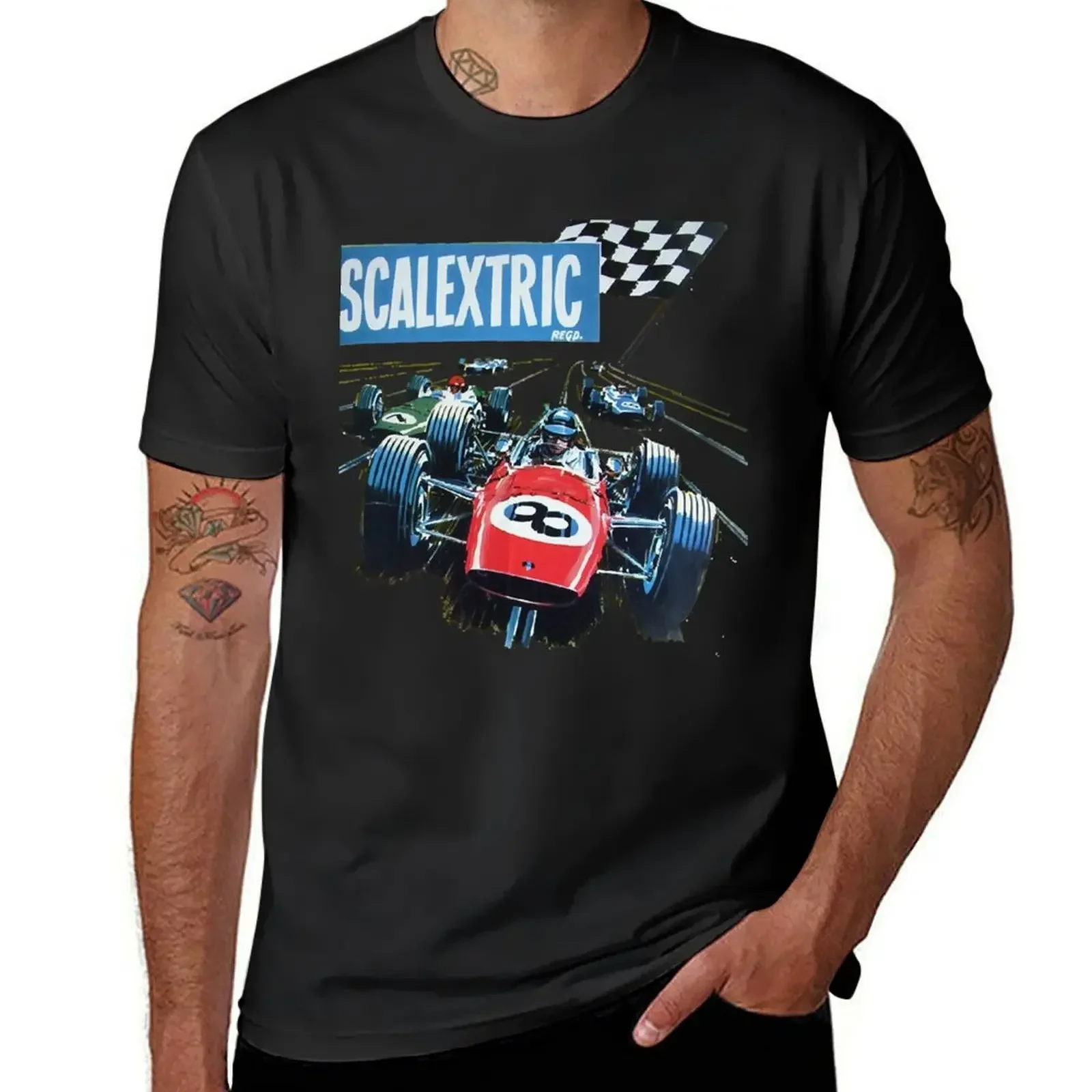 Camiseta Scalextric, ropa de calle, ropa hippie de aduanas, camisetas de algodón para hombre, nuevo modelo 2025