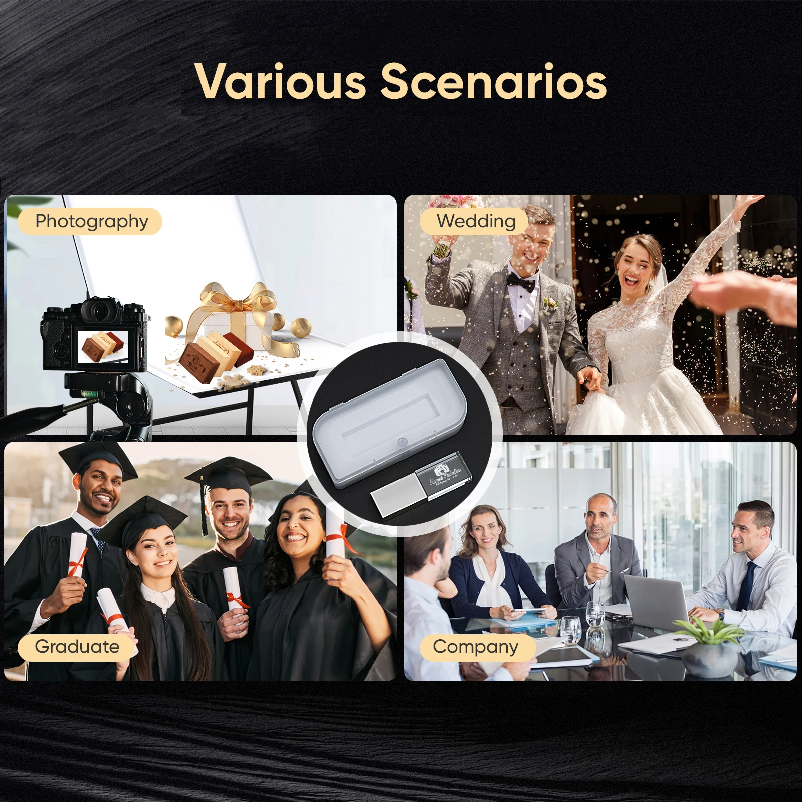 Crystal USB Flash Drive 128GB Wedding Gift Pen Drive 64GB Free Custom Logo Memory Stick 32GB With Box USB Stick 16GB Flash Disk