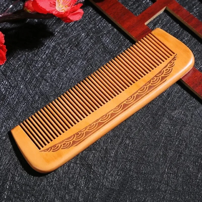 Natural Peach Wood Hair Comb Close Teeth Anti-static Head Massage Hair Care Wooden Tools Beauty Accessories Расческа Для Волос