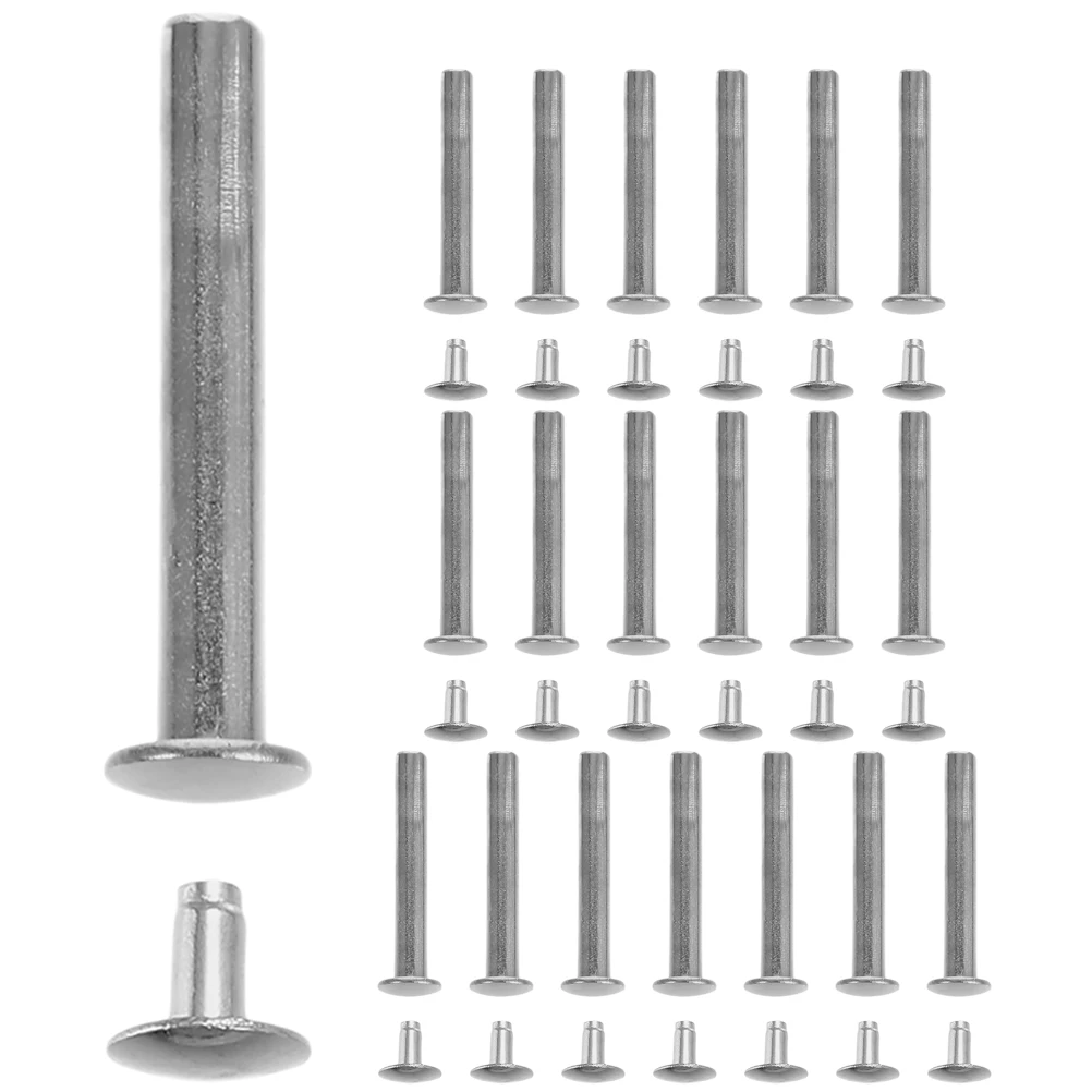 

20 Sets Fan Nail Accessories Stainless Steel Pins for Handcraft Repair Parts Folding Hand Fan Nails Shaft Rivets Kit Set Screws