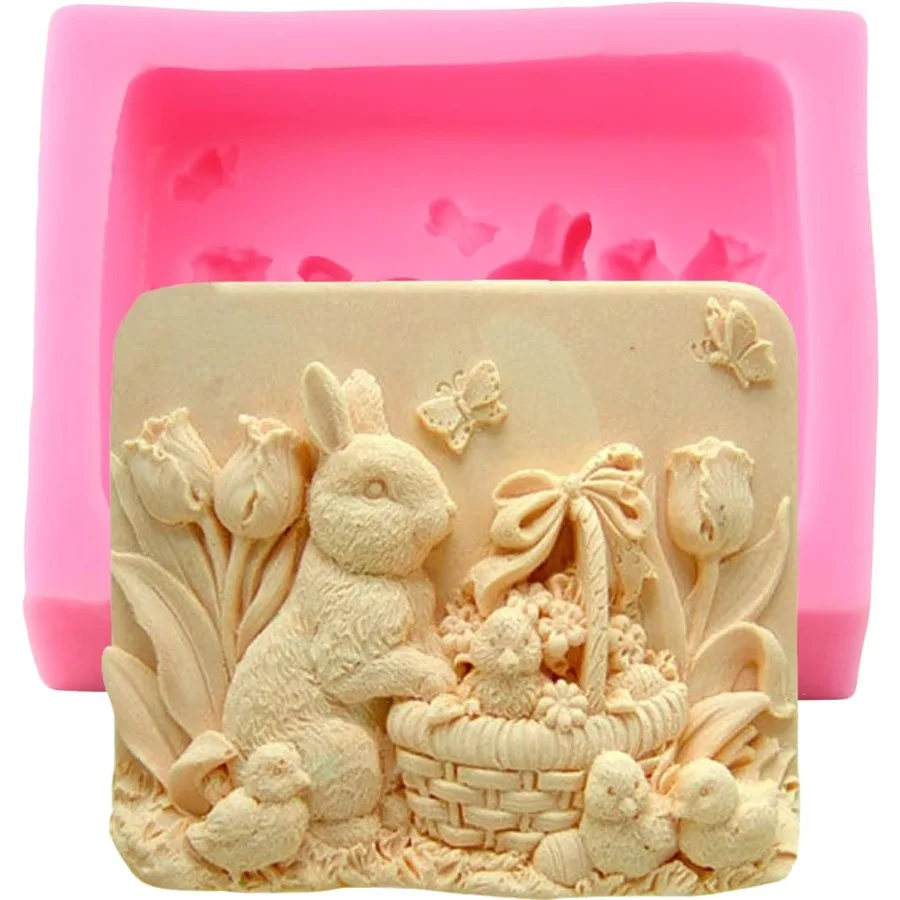 

3D Rabbit Cake ting Silicone Fondant Mold For Jello Sugar Pudding