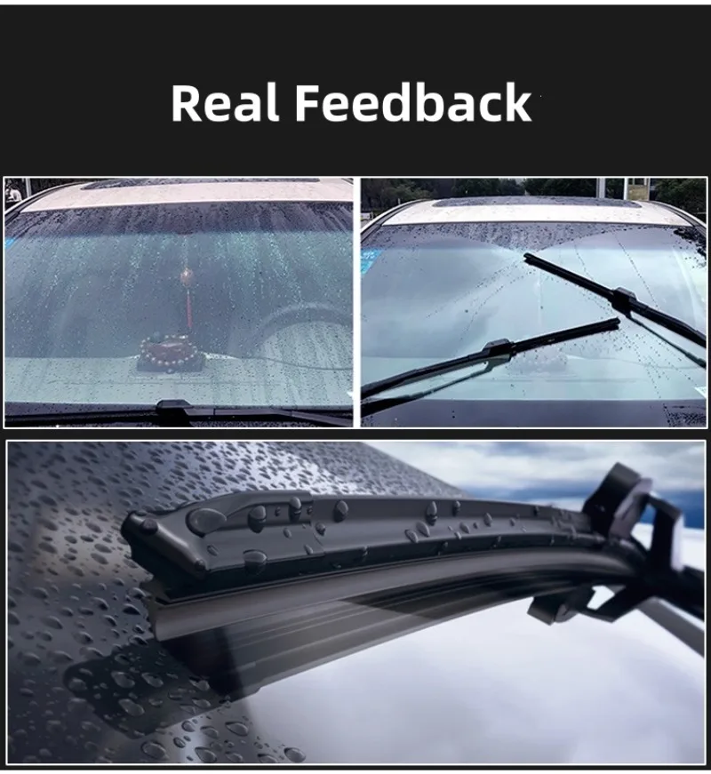 Kreeqe Silicone Coated Wiper with Silent Rubber Strip for Car Rain Protection