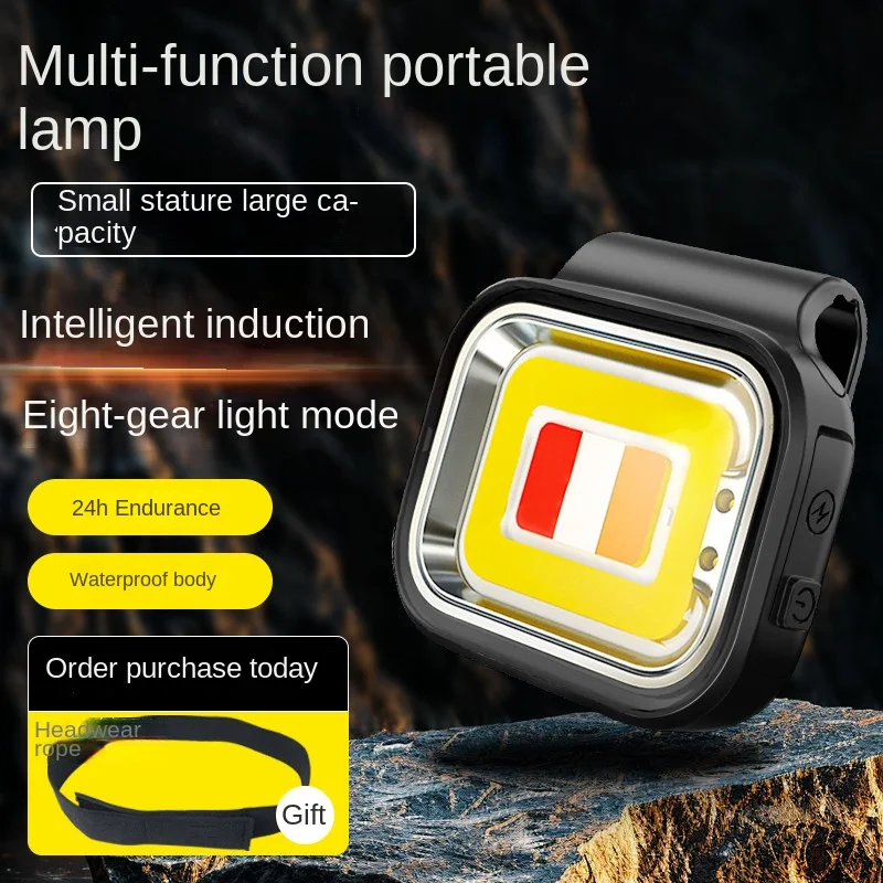 Outdoor Headlight Mini Portable Strong Light Super Bright Mountaineering Camping Emergency Magnetic Head-Mounted Fishing Light