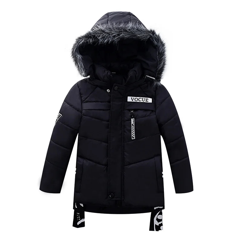 Warm Thick Fur Collar Winter Child Long Coat Children Outerwear Windproof Baby Girls Boys Snow Jacket Kids Outfits 2-6 Years Old