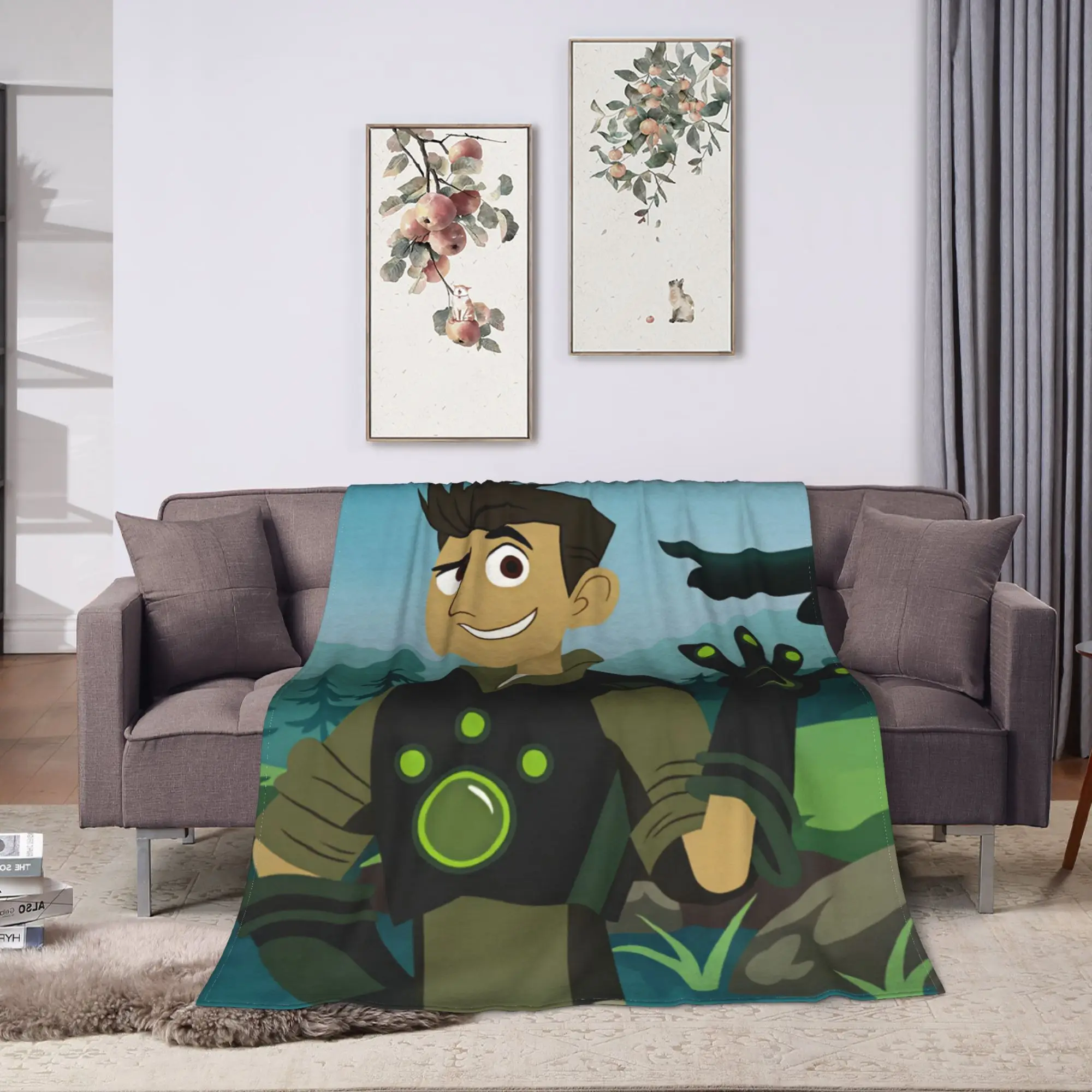 Wild Kratts Warm Soft Blankets  Picnic Plush Bedding Throws Street Trend Couch Chair Flannel Bedspread Sofa Bed Cover