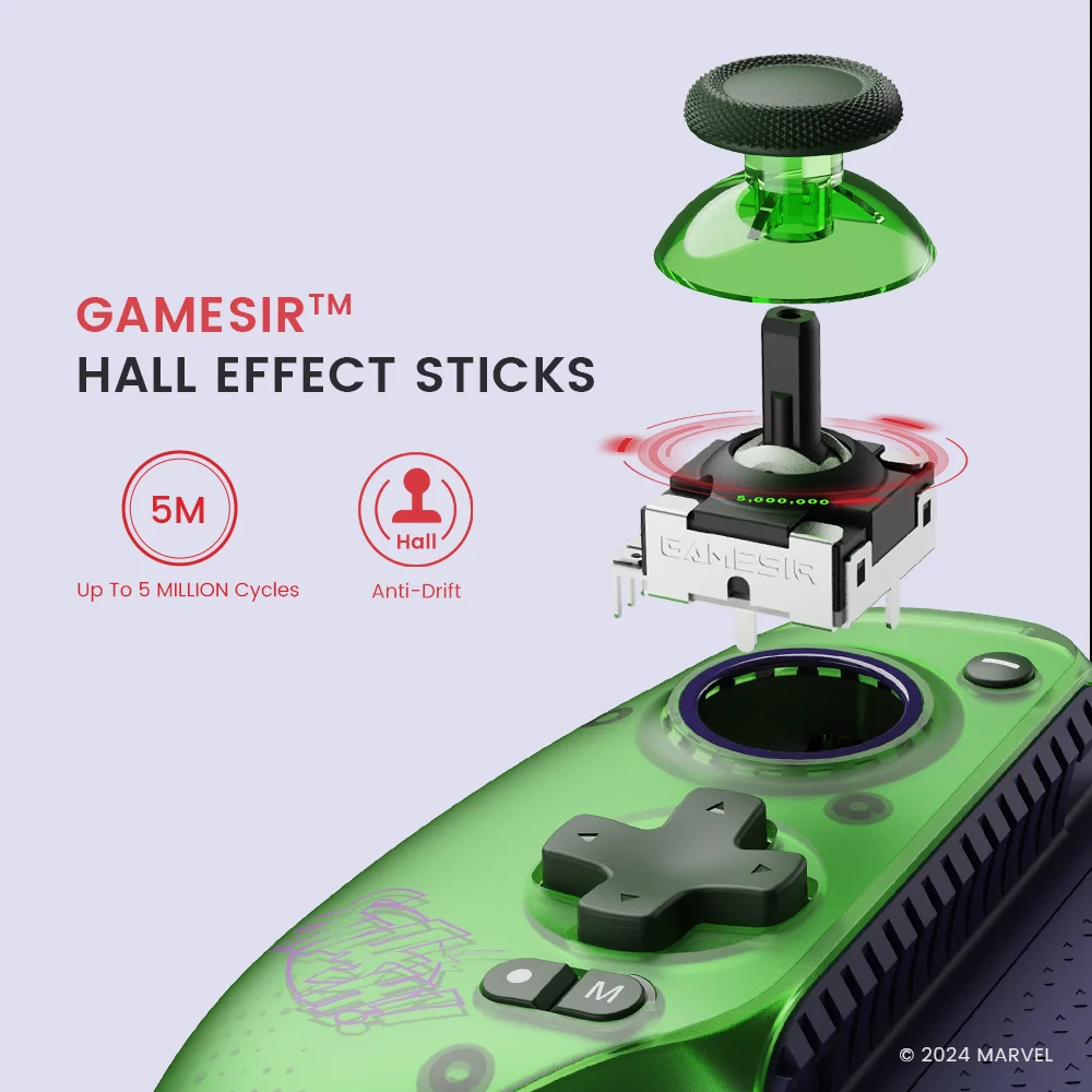 Gamesir G8 Plus G8+ Gamepad Bluetooth Mobile Gaming Controller Marvel Hulk Edition Hall Effect Joystick for PC IOS Android