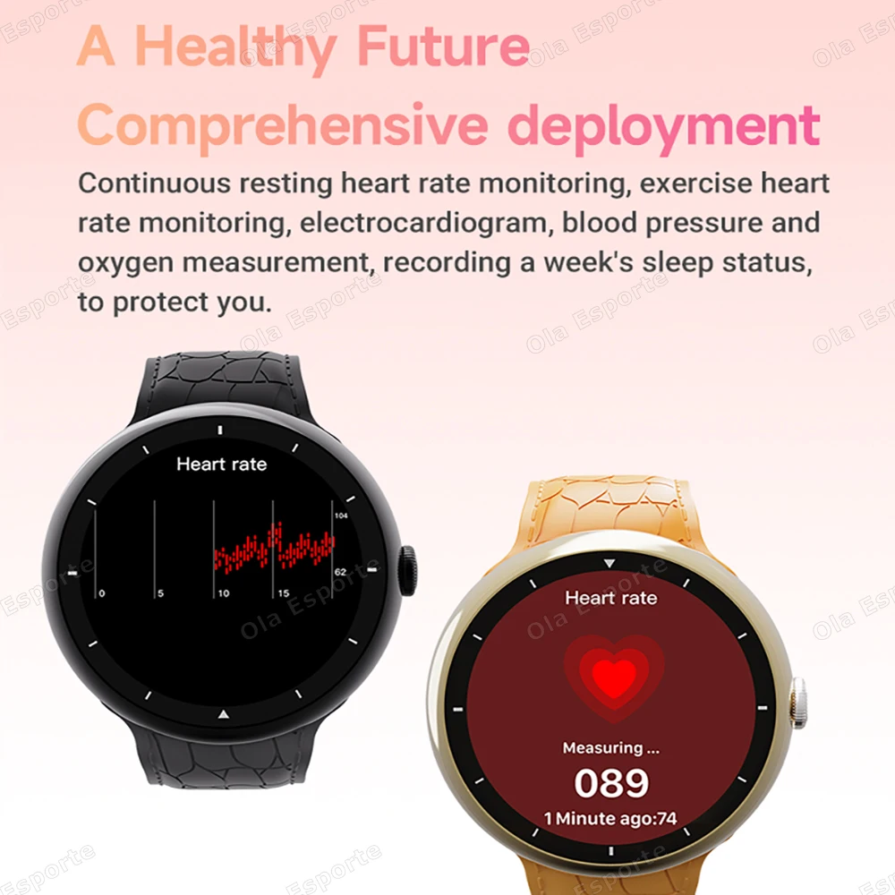 Homens mulheres relógio inteligente bluetooth chamada relógio de fitness 100 + modos esportivos freqüência cardíaca monitoramento do sono smartwatch 2.09 "tela amoled