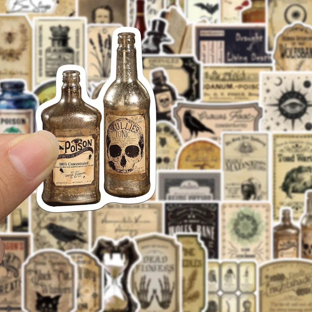 10/30/50Pcs Gothic pharmacist potion sticker For Suitcase Skateboard Laptop Luggage Phone Styling DIY Decal Pegatina