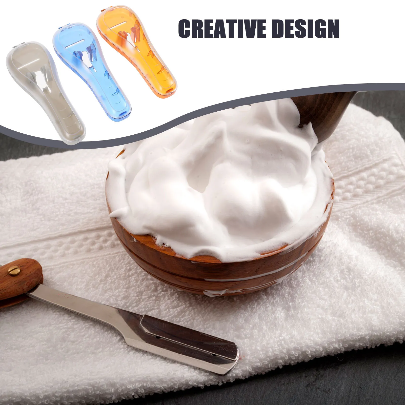 3Pcs Razor Storage Box Shaver Carrying Case Travel Use Shockproof Anti Shock Hygienic Clean Shaver Razor Holder