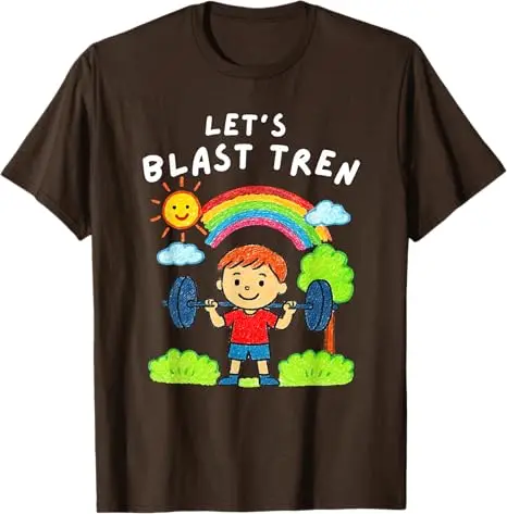 Let's Blast Train Funny Gym Workout T-Shirt, Y2k Chaotic Fitness Weightlifting Comic Graphic Apparel Herrenmode Bodybuilders – Detail 5