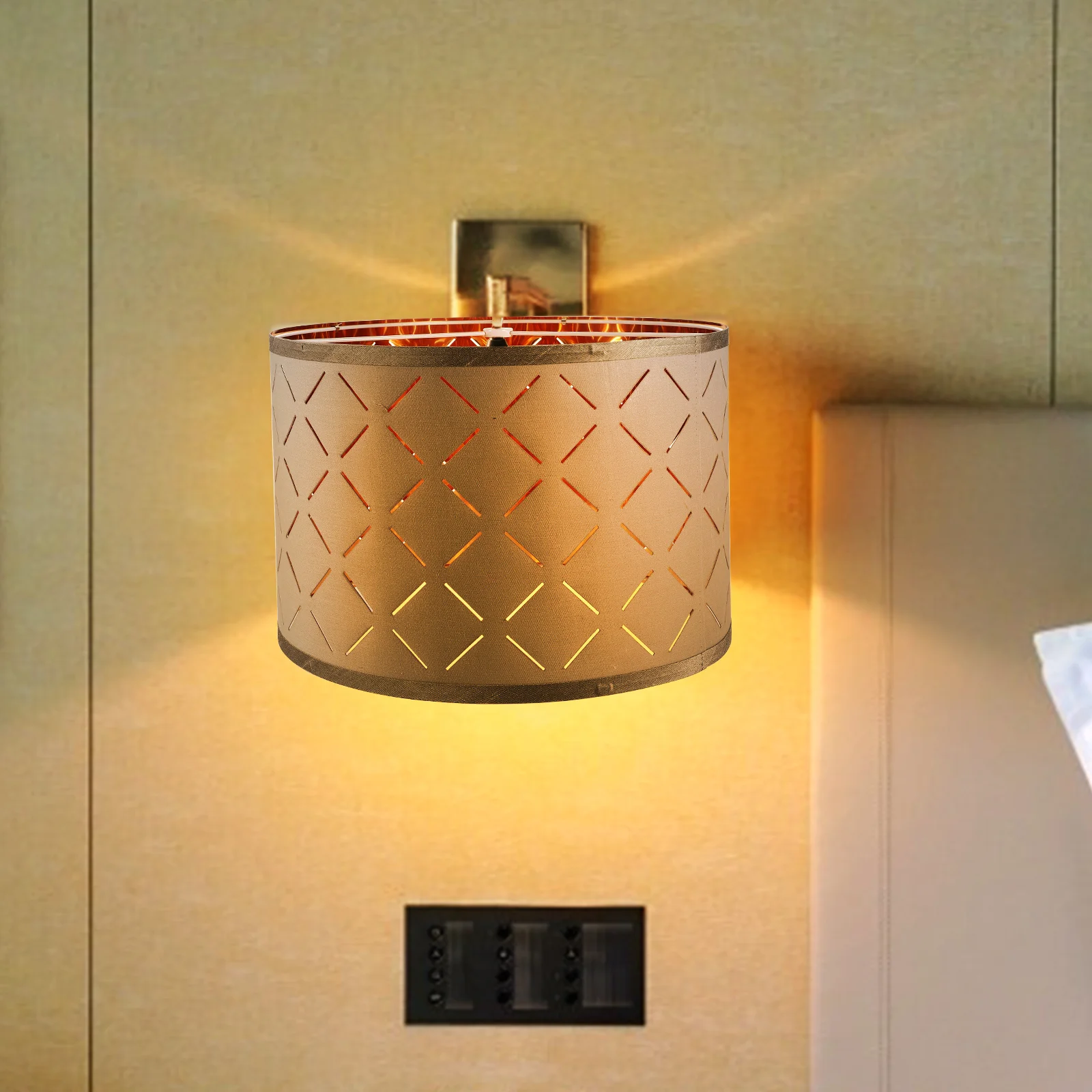 

Wear-Resistant Fabric Lampshade Hollow for Table Lamp Floor Hotel Decorative Cover Light Shade Table Lampshade