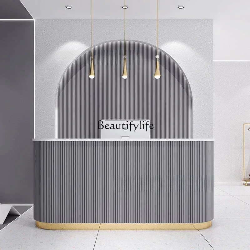 

ld 30Beauty salon reception desk Simple modern cashier Light luxury salon front desk