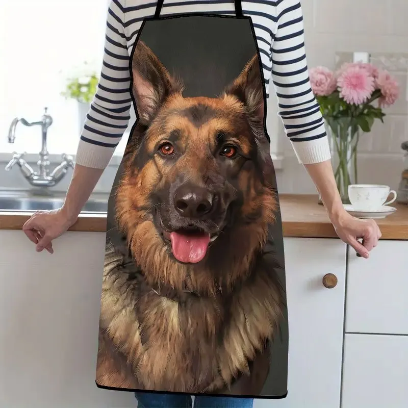 1pc, German Shepherd Apron Suitable For Ladies And Gentlemen A Kitchen Cooking Apron That Is Essential For Household Chores