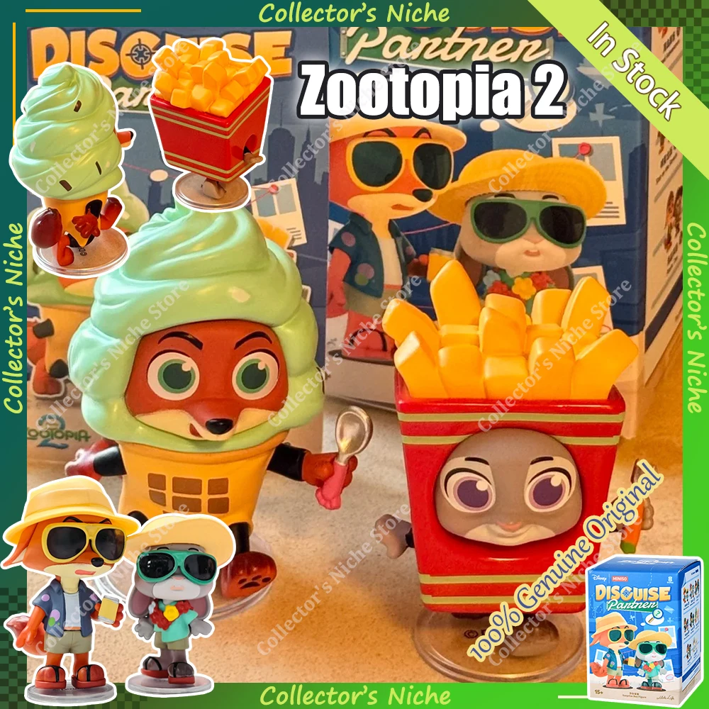 

В наличии 100% натуральная маскировка Zootopia 2, серия Partner, слепая коробка, милая мини-милая фигурка Ника Джуди, коллекция аниме-кукол, подарок