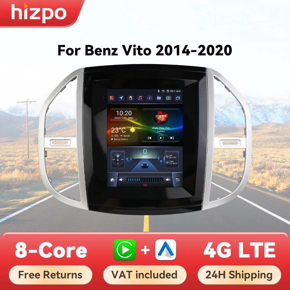 Hizpo Für Tesla Stil Auto Radio Für Mercedes Benz Vito W447 2014-2020 GPS Navi Multimedia Stereo Drahtlose CarPlay android Auto