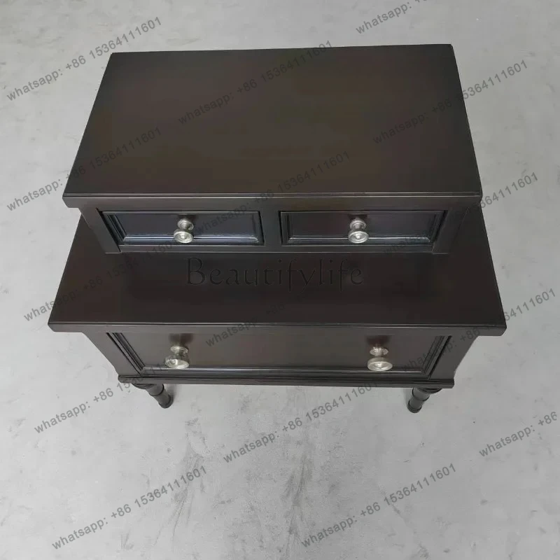 XX39American rural light luxury bedside table, imported walnut + cherry wood flakes