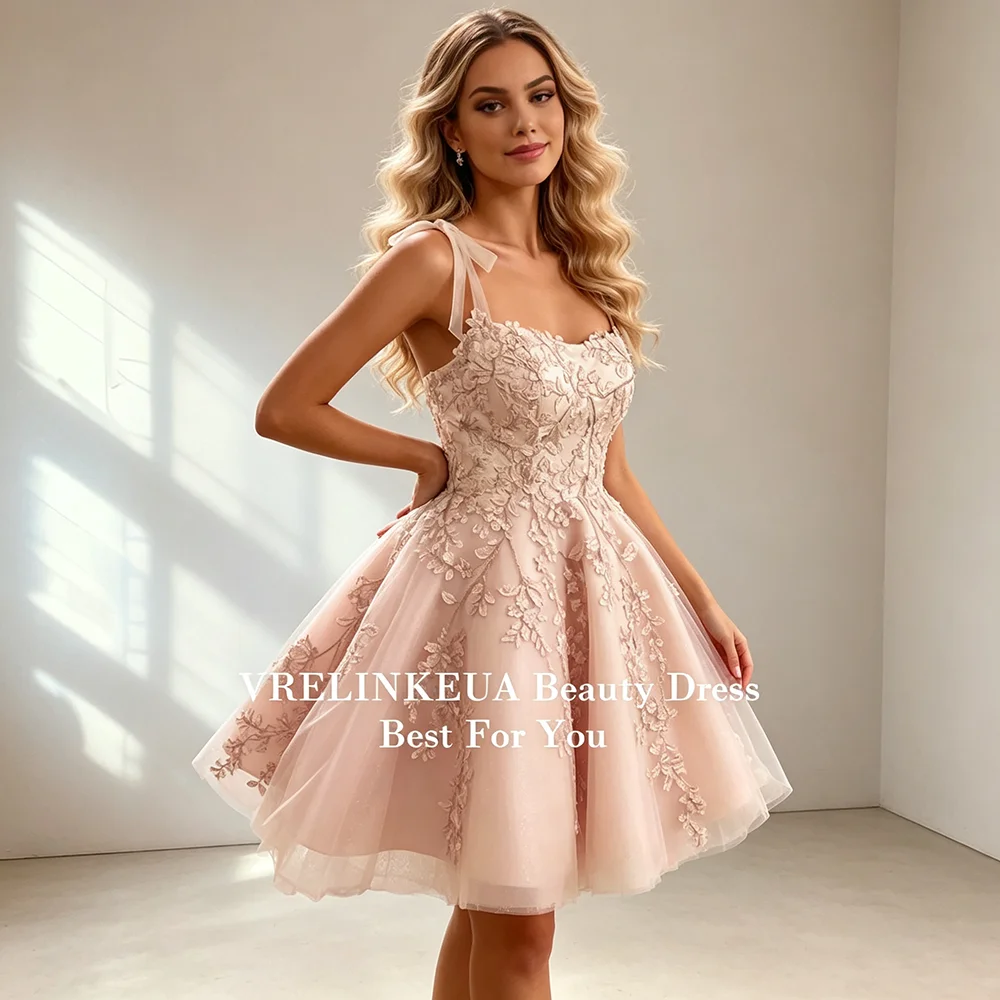 Champagne Graduation Dress Lace Appliques  Mini Homecoming Dresses For Teens Customized Sweet 15 16 Short Cocktail Prom Dress