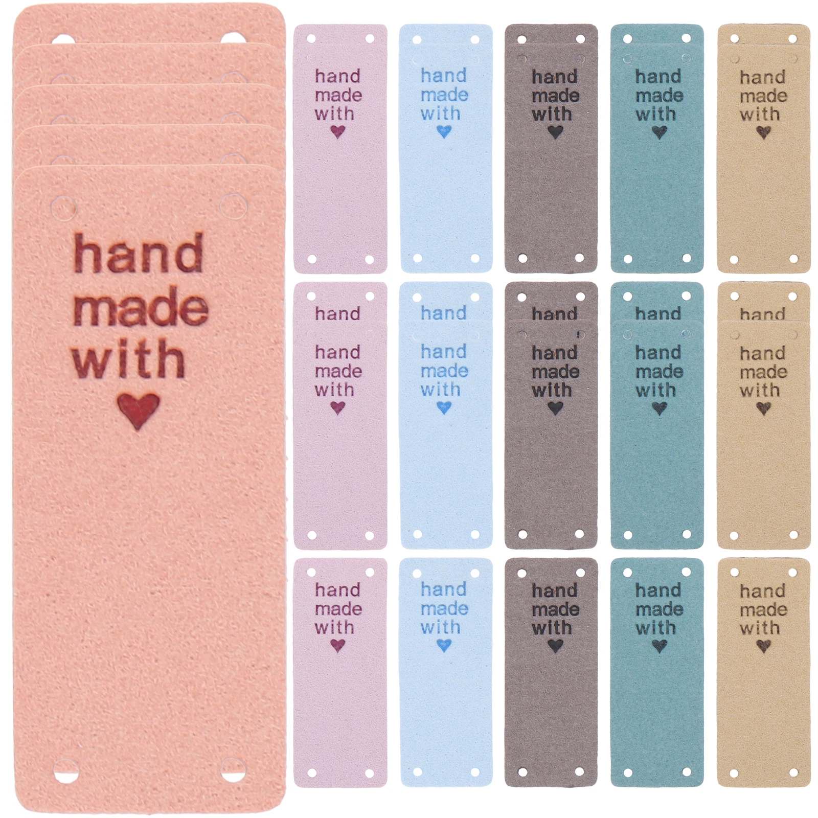 

30Pcs Colorful DIY Labels Reusable Sew on Tags for Apparel Knitting Crochet Bag Wallet Decoration Crochet Label