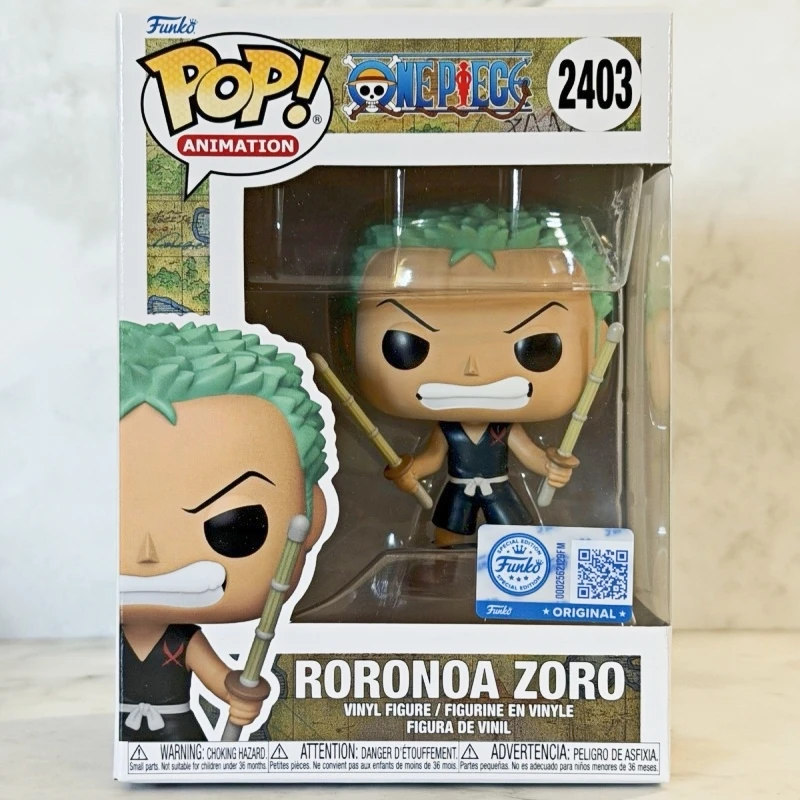 Funko Pop! Animación Original de One Piece: Roronoa Zoro # Figura de Vinilo 2403 - Modelo Coleccionable de Anime, Adorno de Escritorio, Regalo para Fans