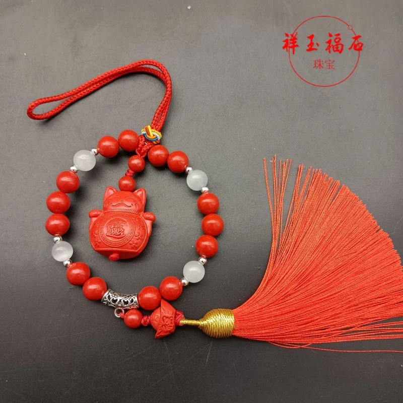 sand car bag hanging lucky hand-made eye stitching red tassel festive pendant