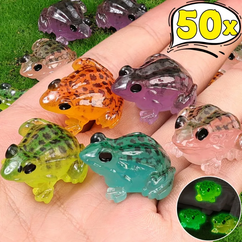 Niedliche Frosch harz figuren leuchtende Frösche Mini Figur Mikro landschaft künstliche Miniaturen DIY Garten Bonsai Haupt dekoration