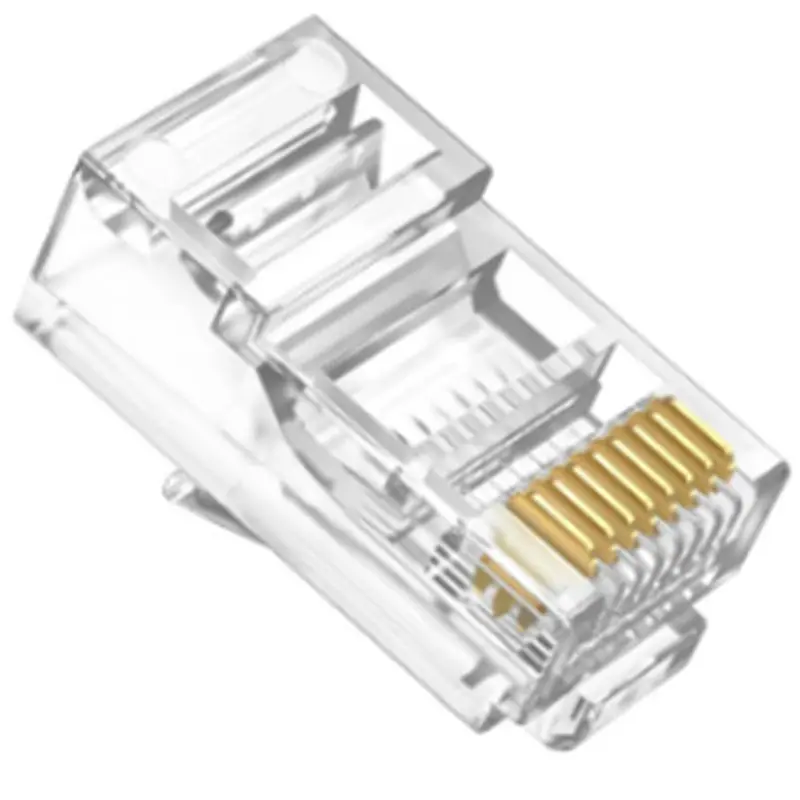 

New!CAT6 Pass Through Connectors Category 6 Network Cable Crystal Head Broadband Connector