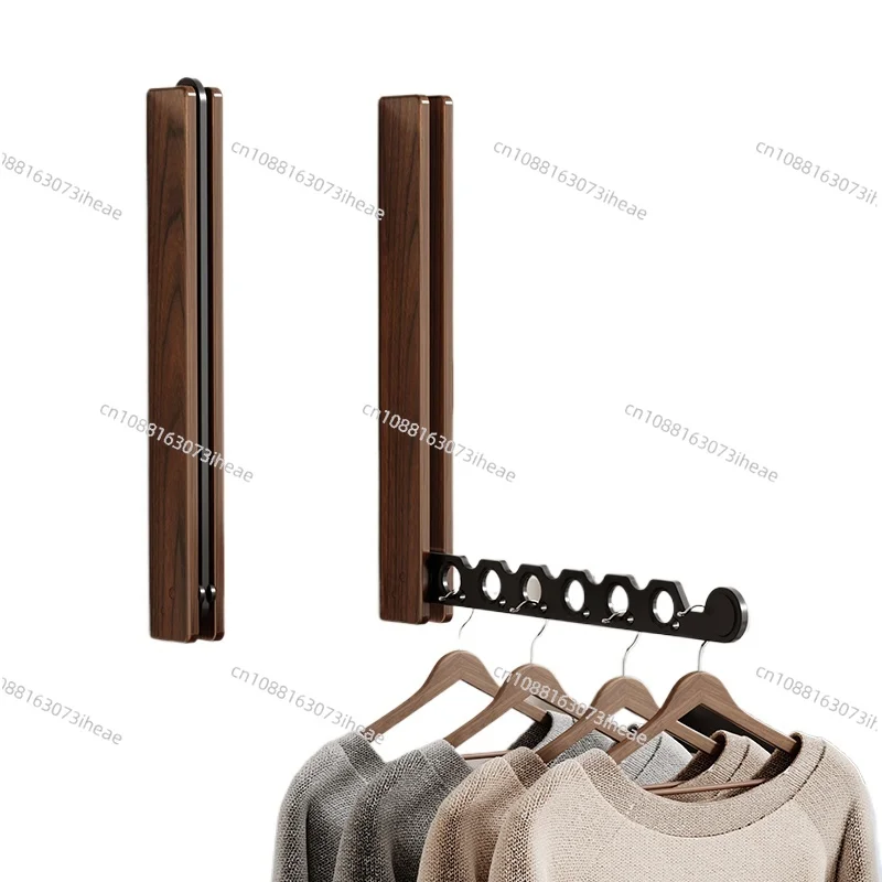 For Wood Clothes Hanger  Wall Mounted Drying Rack, Collapsible Design, and Invisible Clothing Organizer for Efficient Space Savi