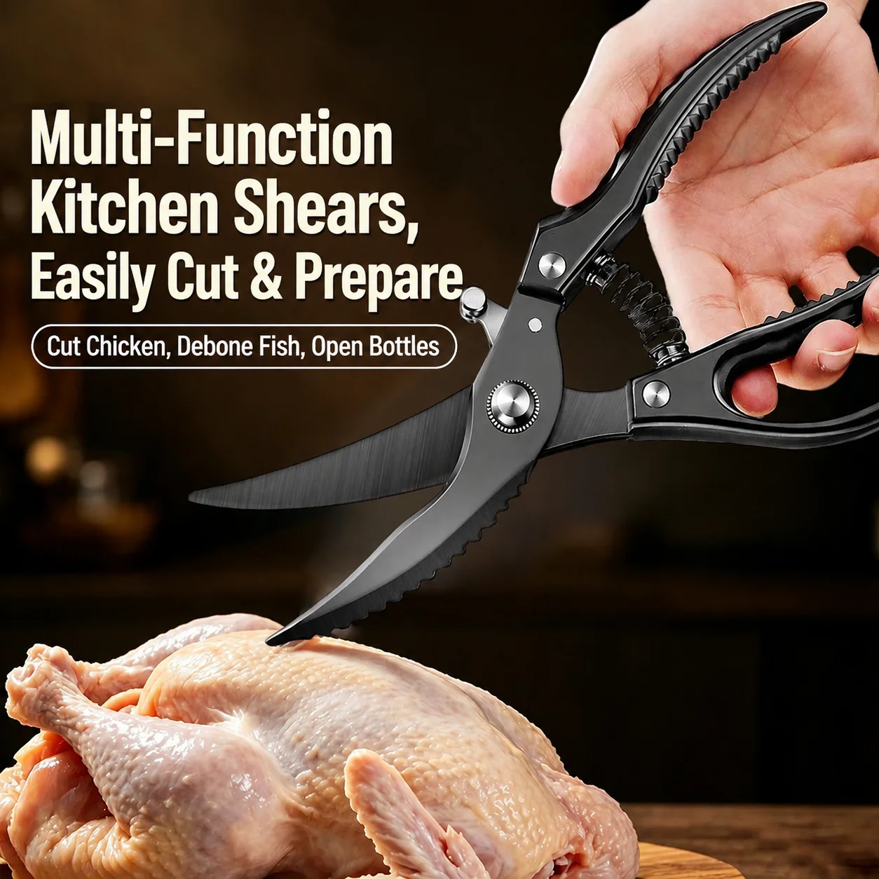 Multifunctional Kitchen Scissors for Home Use Food Cutting Strong Stainless Steel Chicken Bone Clippers High Hardness