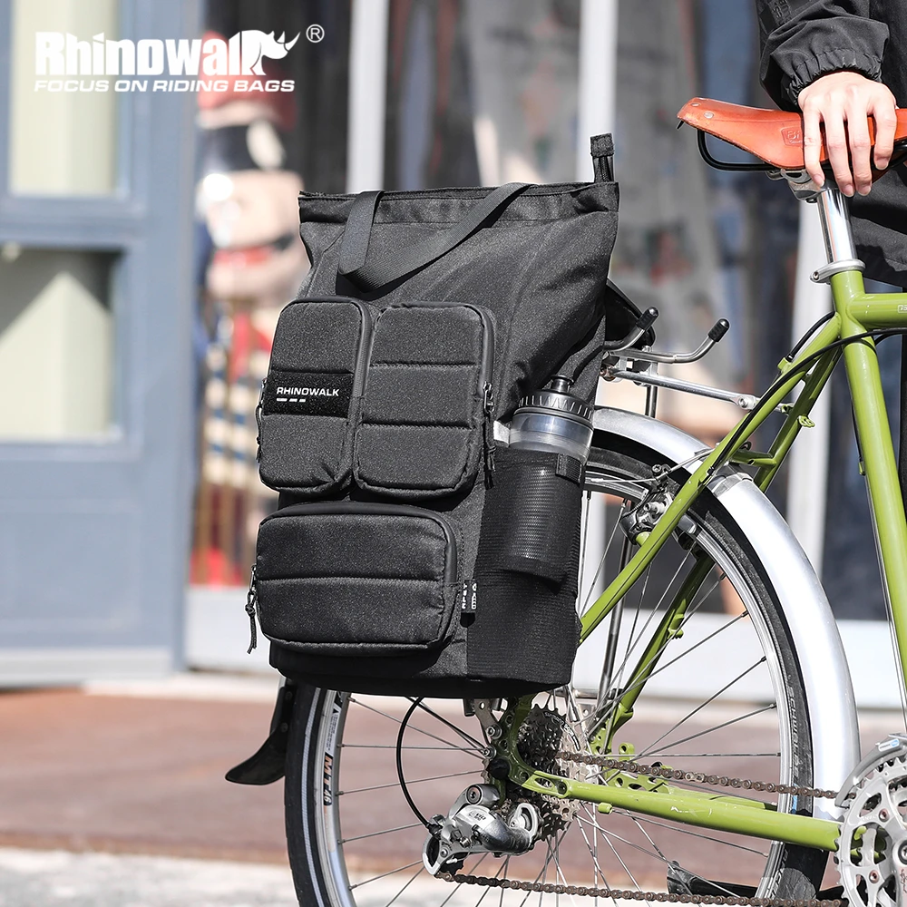 

Rhinowalk Bicycle Pannier Bag 25L Bike Saddlebag Outdoor Riding Backpack Shoulder Bag Big Capacity Luggage With Raincover